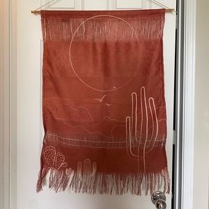 Desert Cactus Rust Wall Hanging